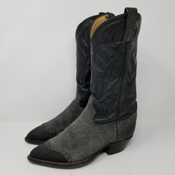 Tony Lama Stingray Leather Cowboy Boots Mens Size 7EE Womes 8.5 Pointy Toe main image 15